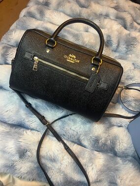 Coach Rowan Satchel bag in black, style # F79946 (Retail $328)
